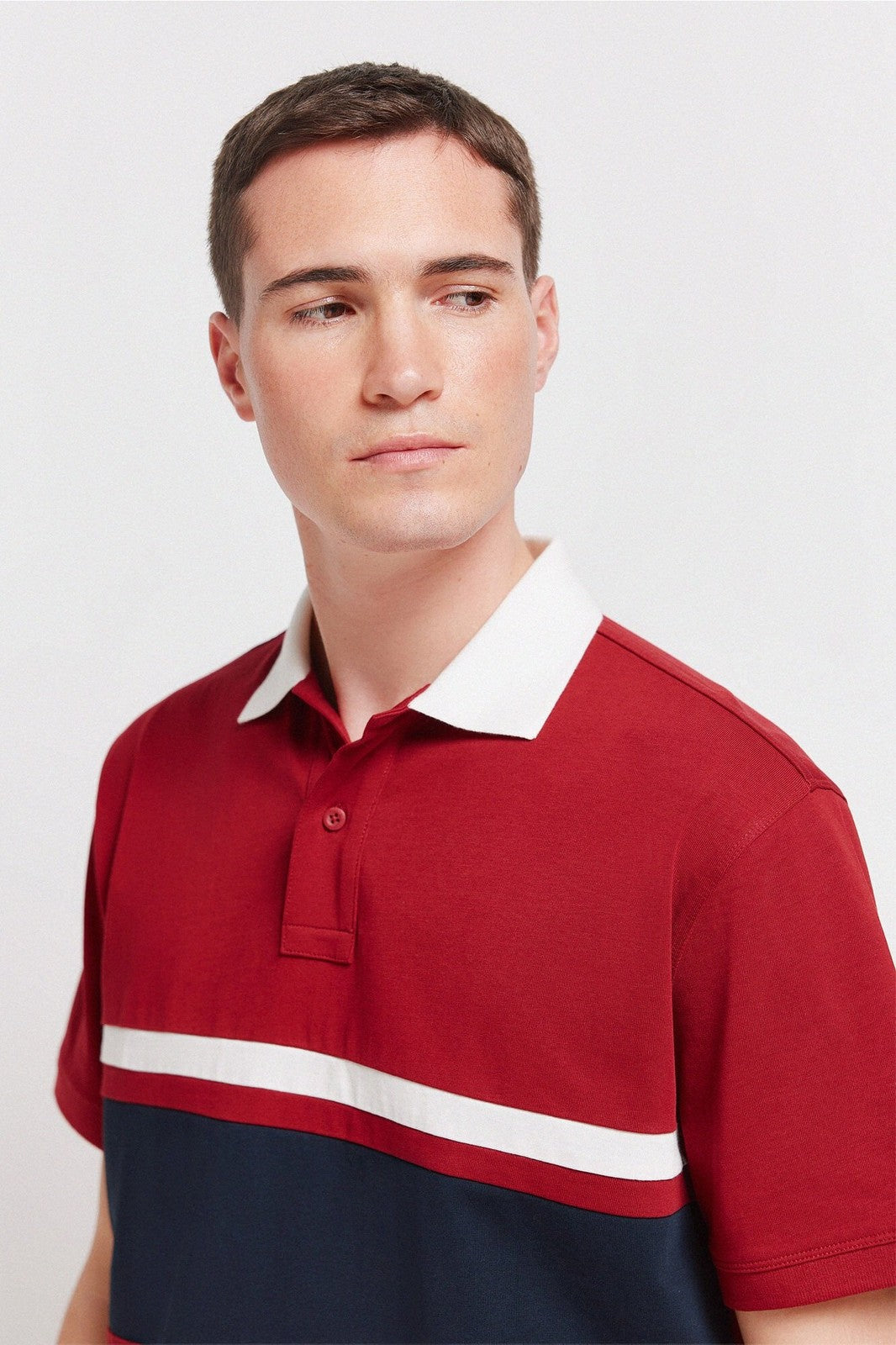 Pique Sport Positional Regular Fit Polo - Red