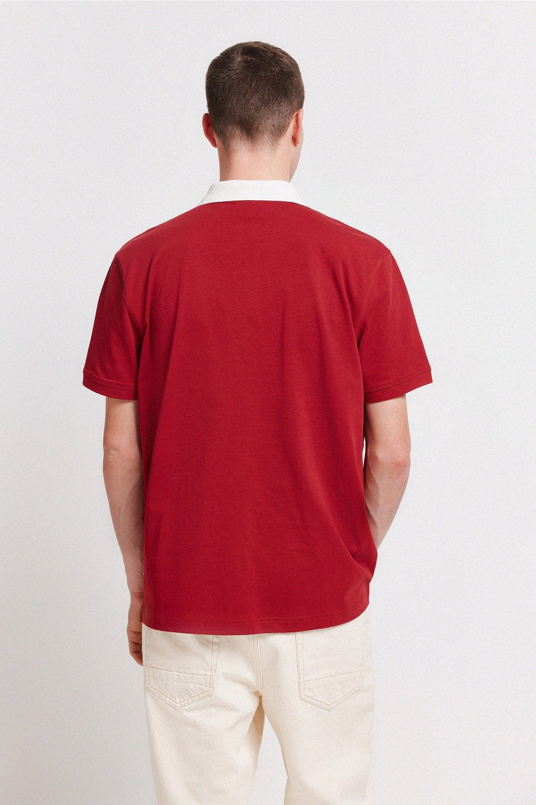 Pique Sport Positional Regular Fit Polo - Red