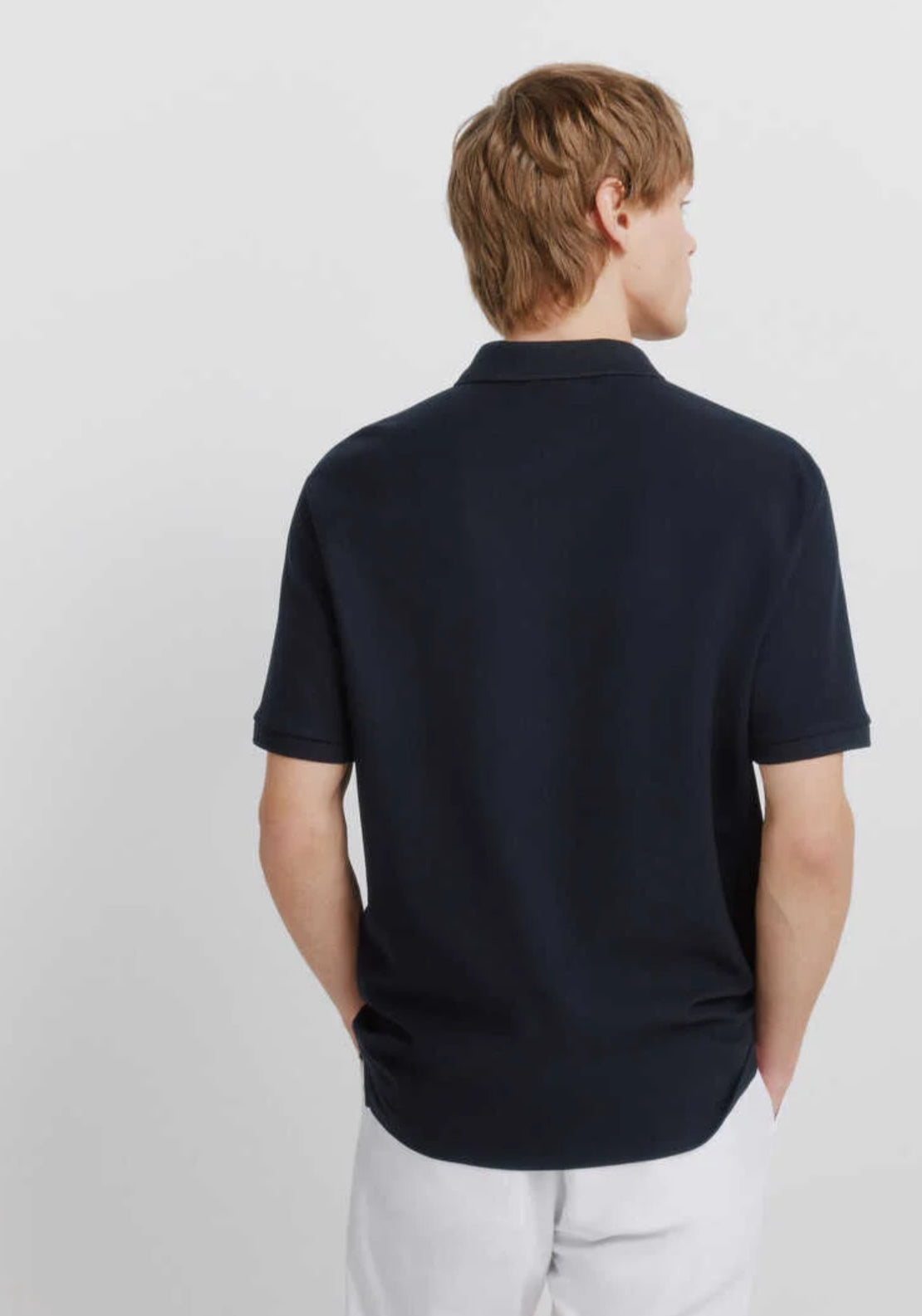 Piqué Zip Regular Fit Polo Shirt - Navy
