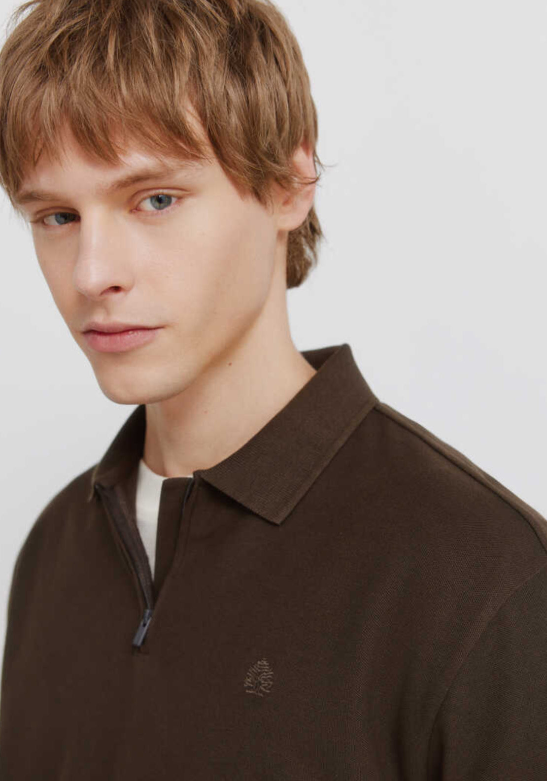Piqué Zip Regular Fit Polo Shirt - Black