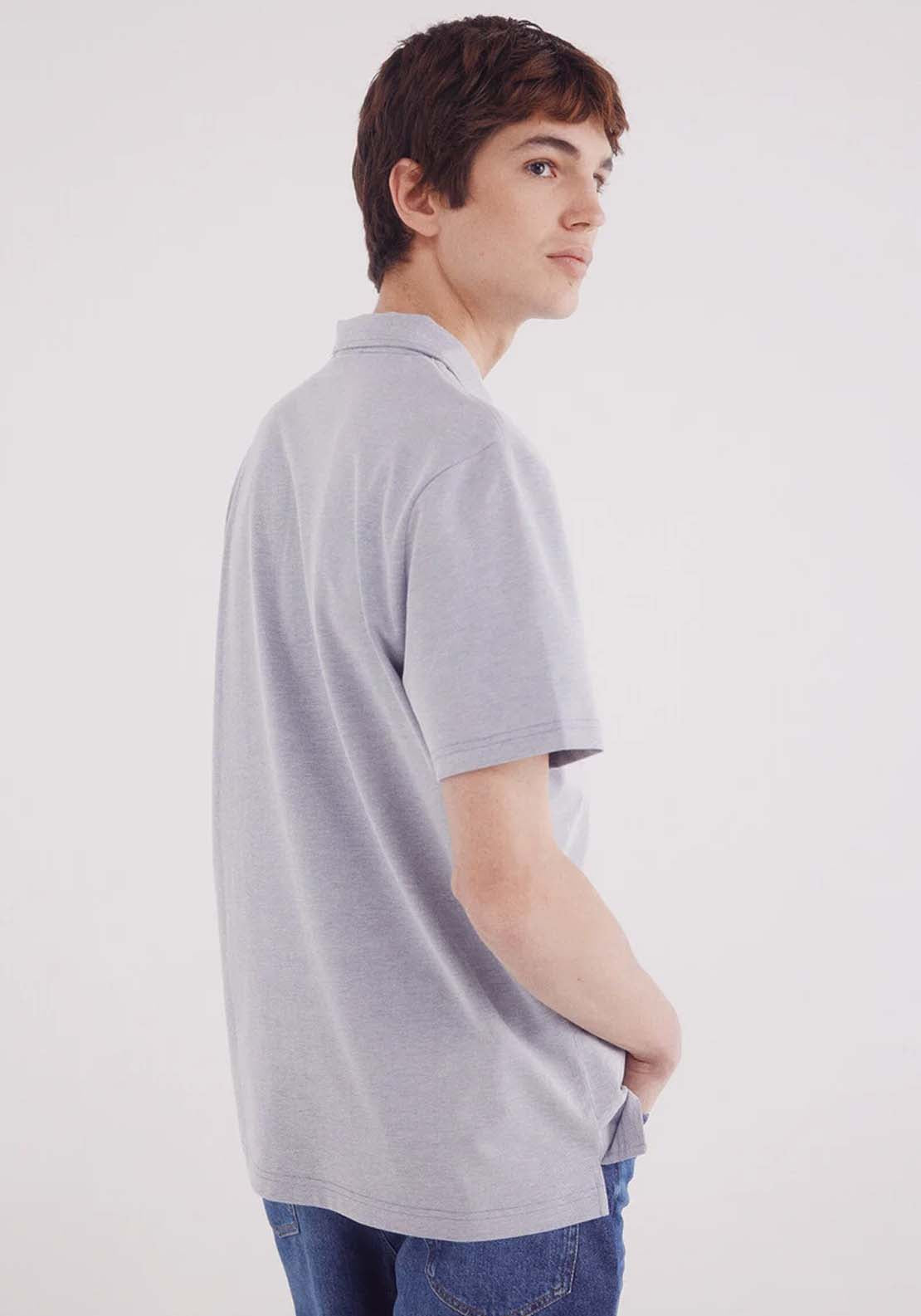 Springfield Regular Fit Two-Tone Structured Piqué Polo Shirt - Blue 2 Shaws Department Stores