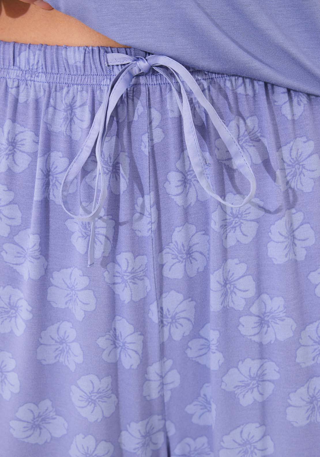 Short Sleeves Capri Pant Pyjama - Blue