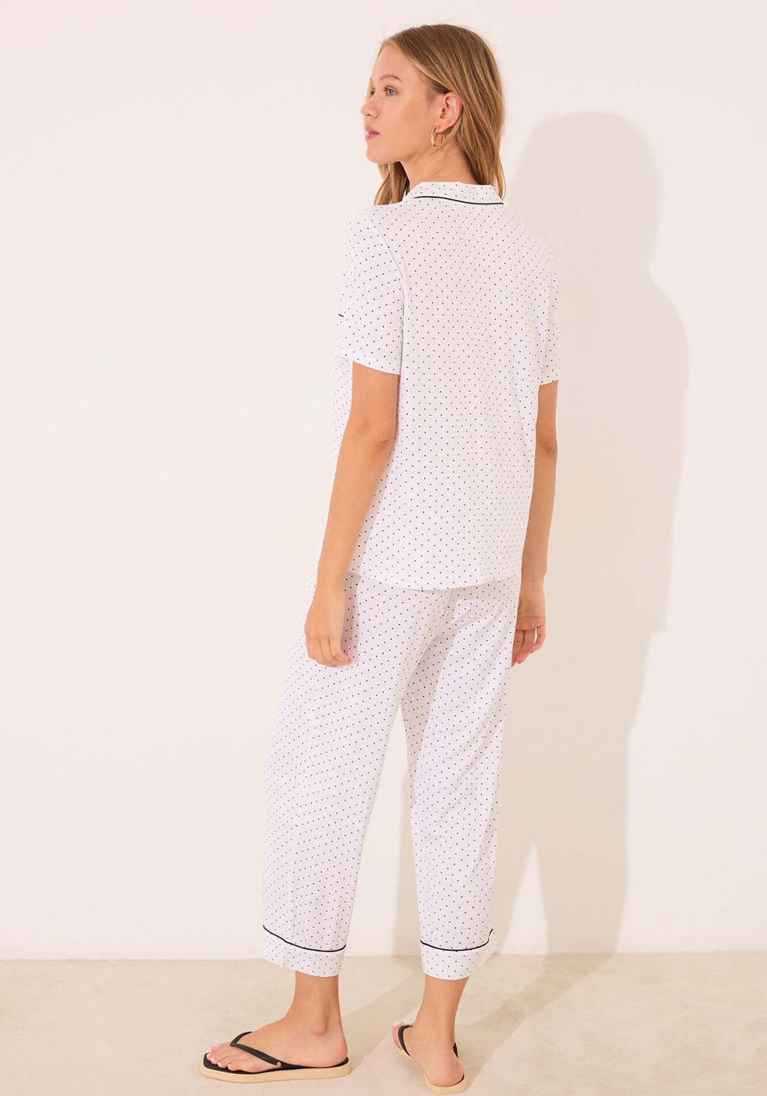 Short Sleeves Masculine Pyjama - White
