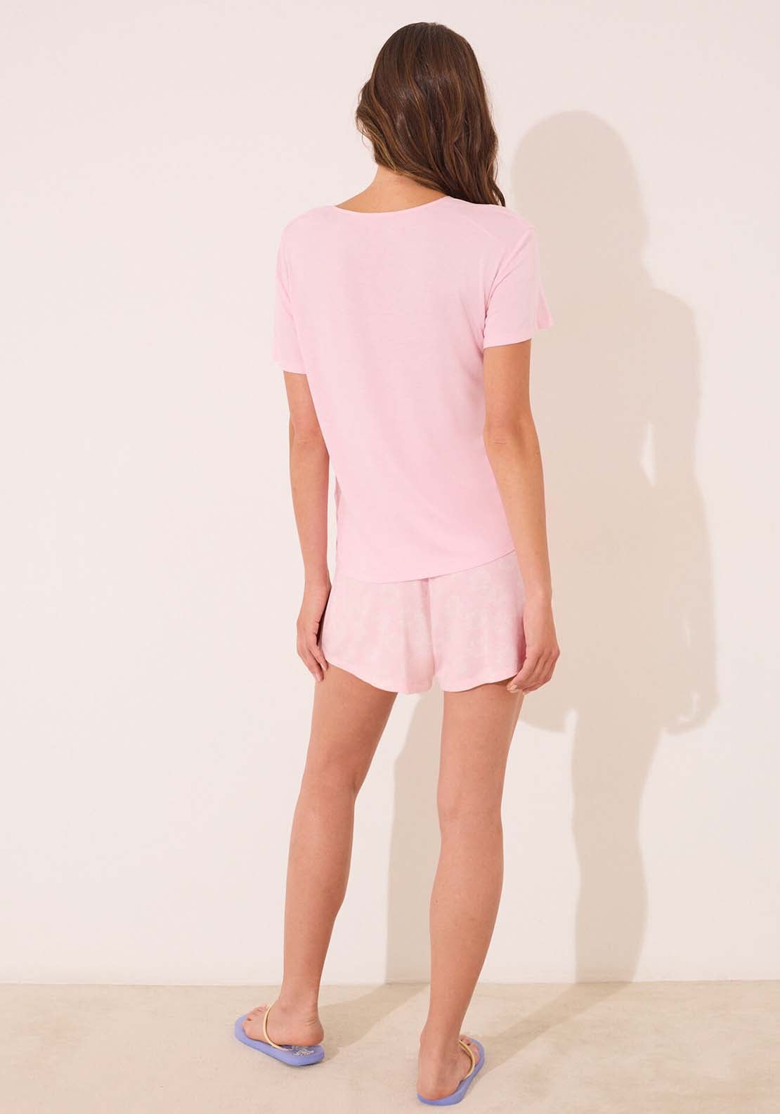 Short Sleeves Short Pant Pyjama - Pink