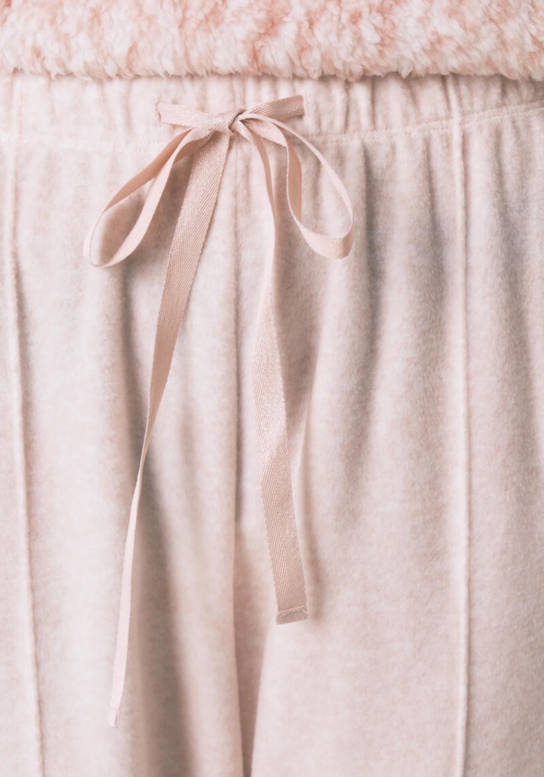 Long Pyjamas Faux Shearling Pink - Pink