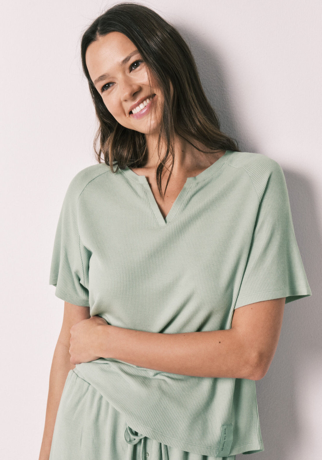 Viscose Waffle Knit Short Pyjamas - Green