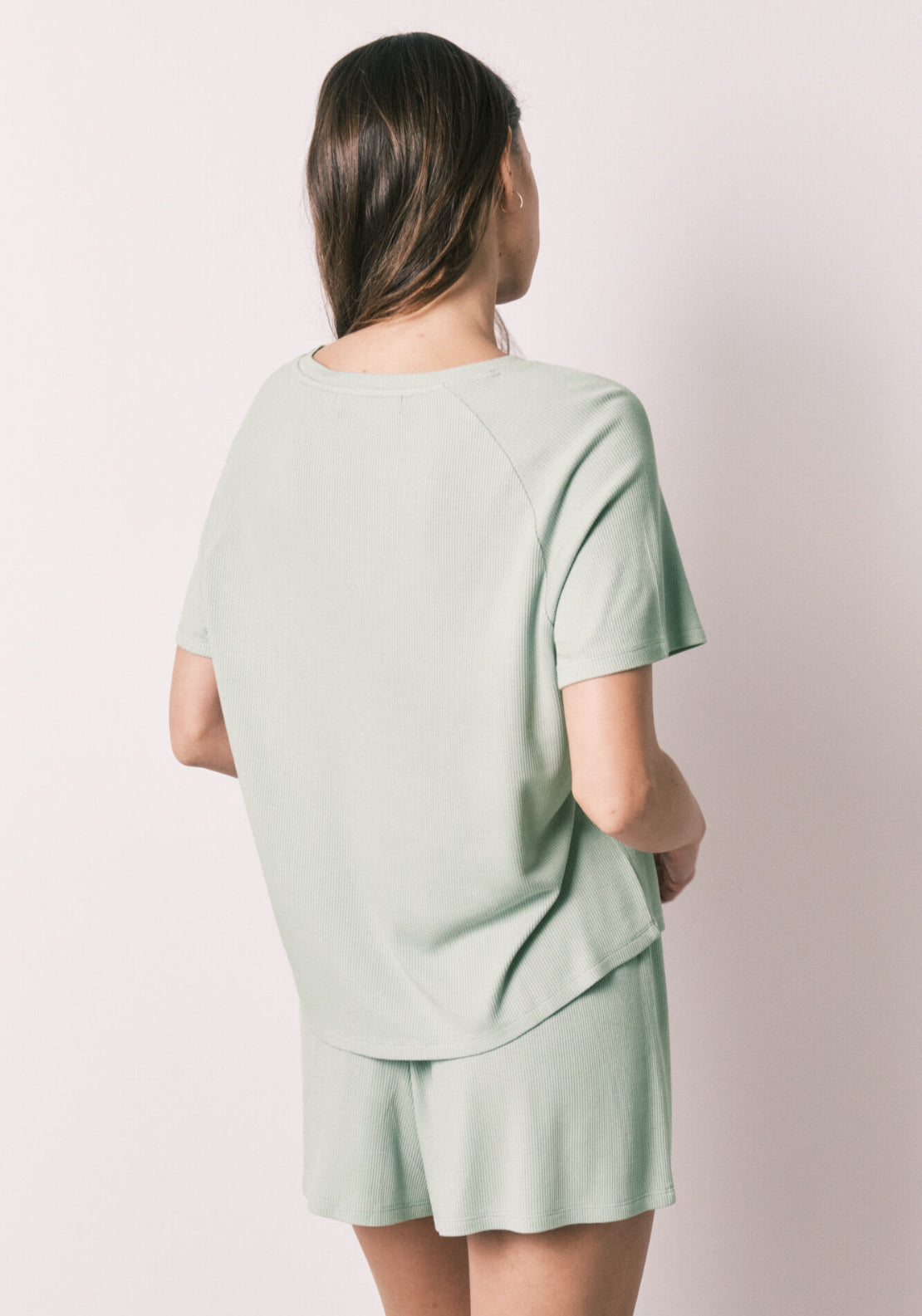 Viscose Waffle Knit Short Pyjamas - Green