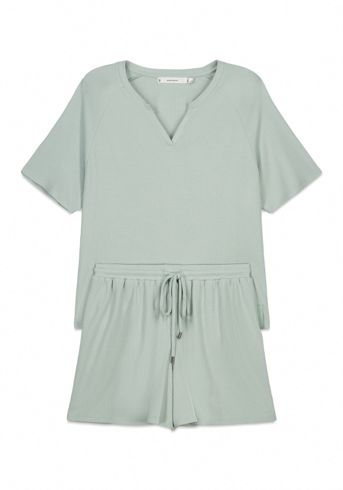Viscose Waffle Knit Short Pyjamas - Green