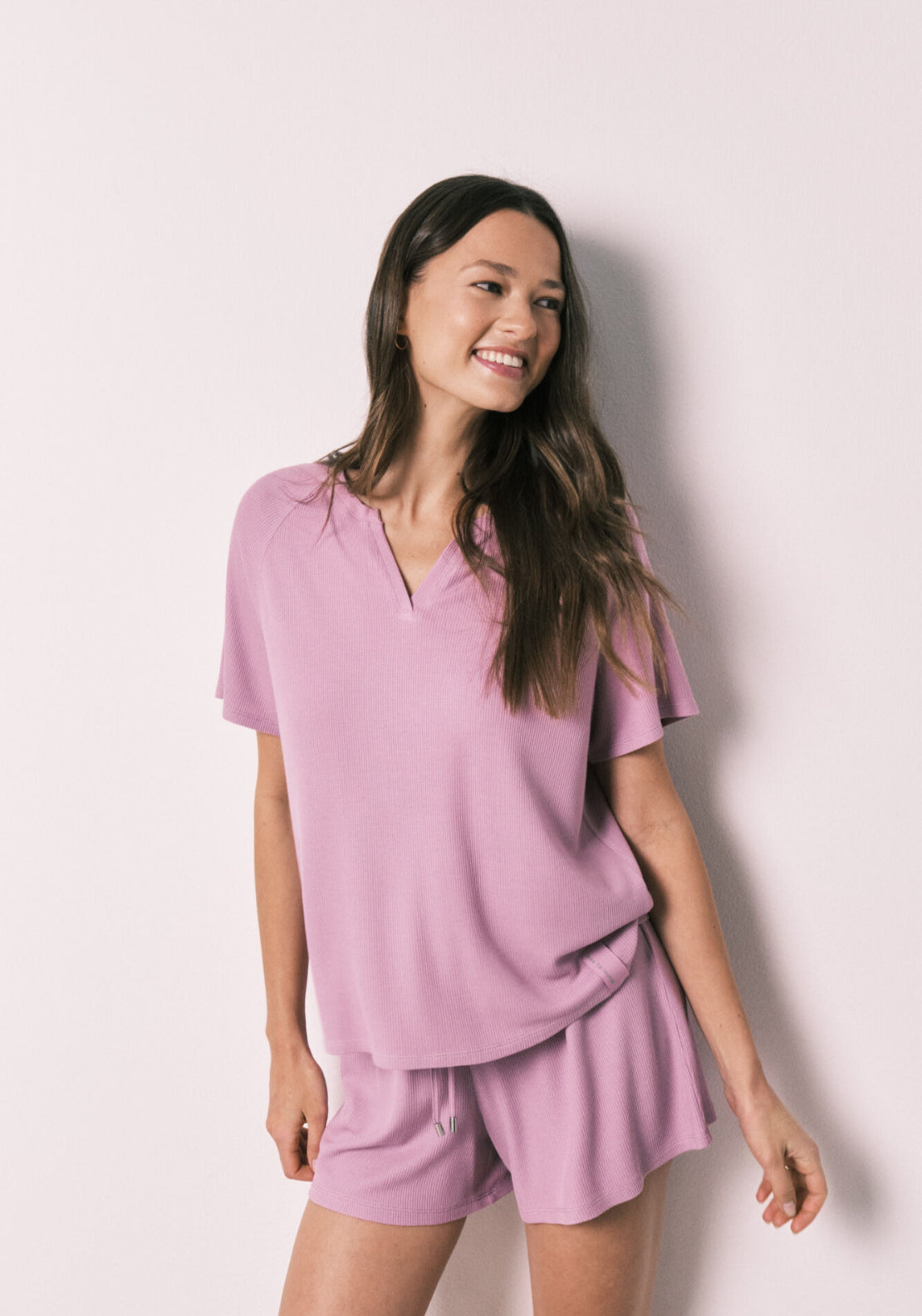Waffle Short Pyjamas - Pink