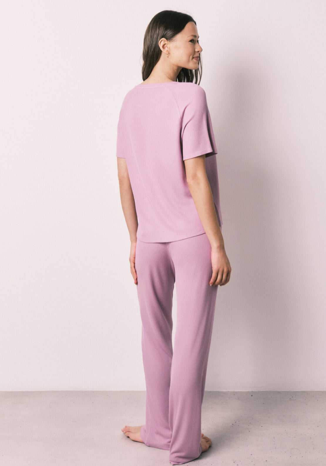 Waffle Texture Capri Pyjamas - Pink