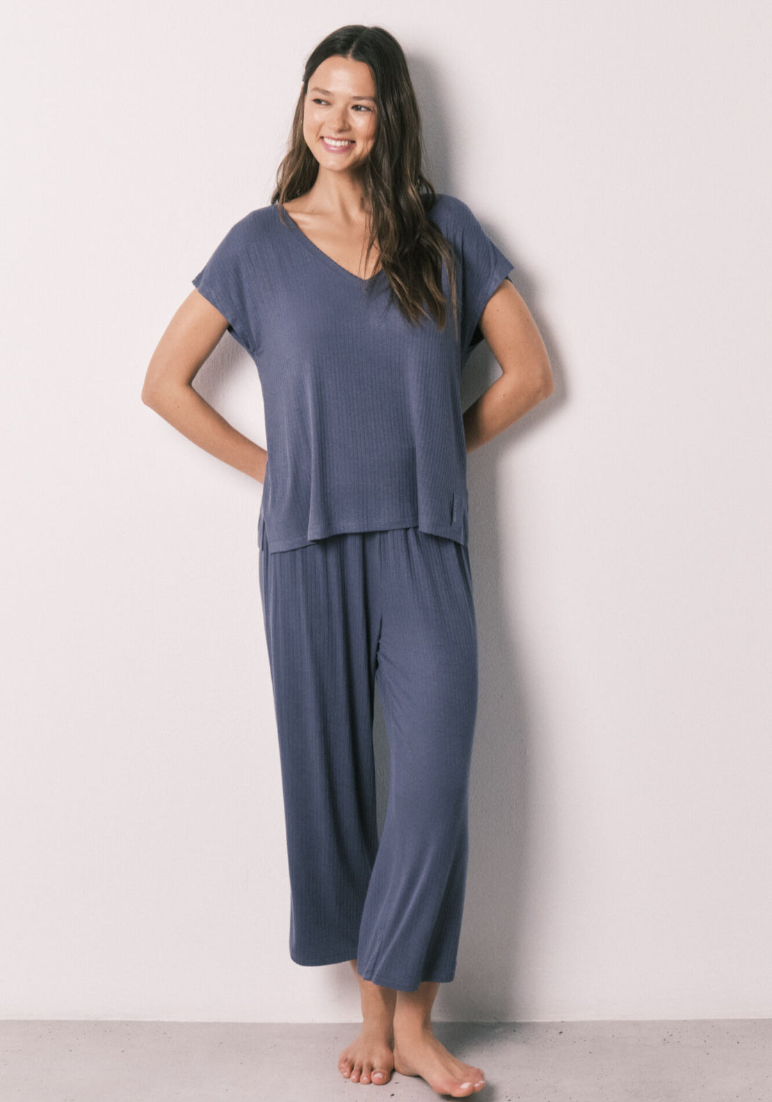 Soft Viscose Capri Pyjamas - Blue