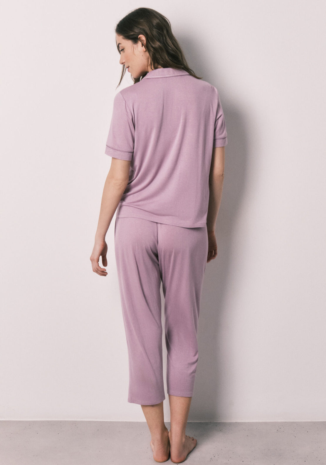 Viscose Soft Touch Classic Capri Pyjamas - Pink