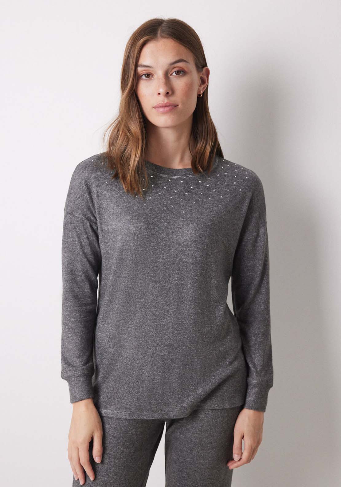 Womens Secret Dark grey knitted long set - Grey 4 Shaws Department Stores