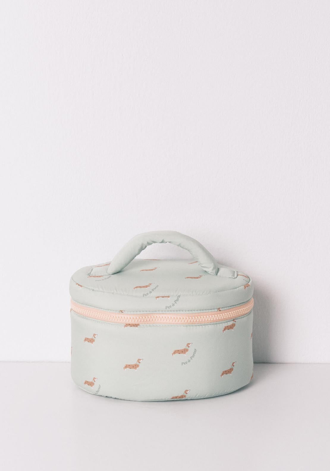 Dog Print Vanity Case Medium - Green
