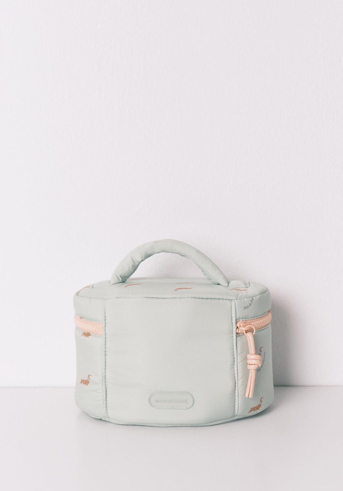 Dog Print Vanity Case Medium - Green
