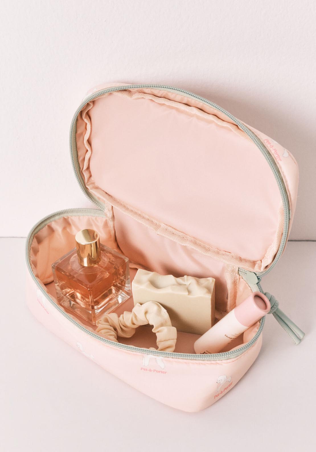 Dog Print Vanity Case Small - Orange