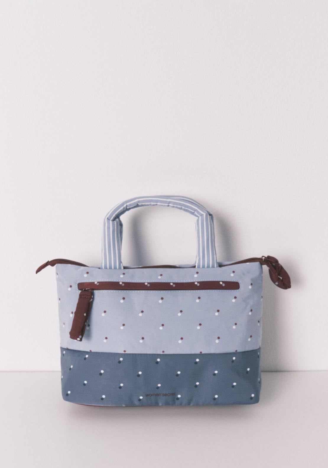 Bird Print Large Vanity Case - Blue