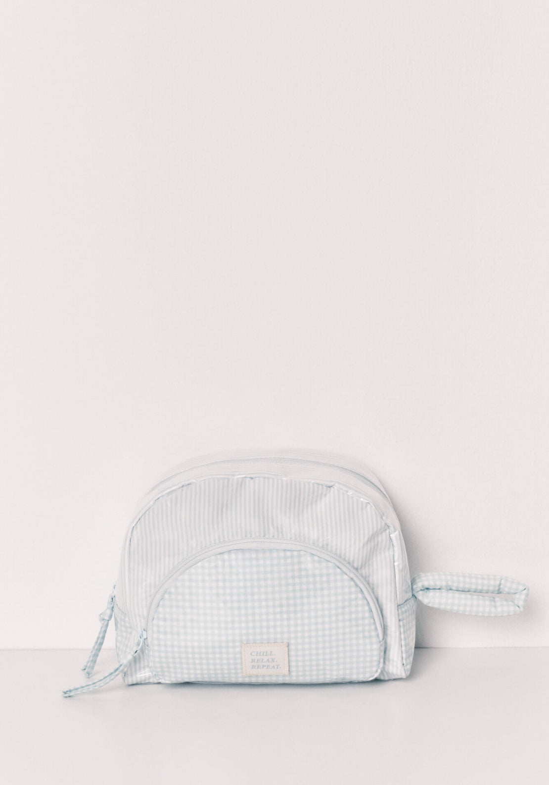Quilted Plaid &amp; Striped Vanity Case - Green