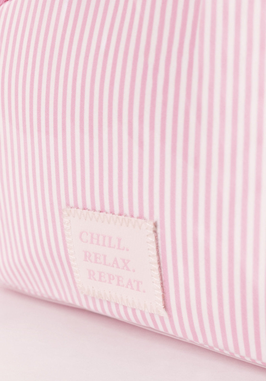 Puffer Checked &amp; Striped Vanity Case - Pink