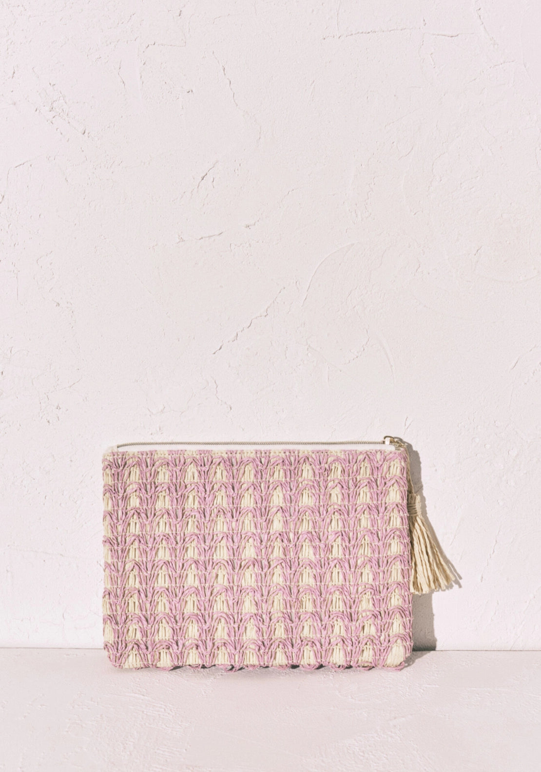 Raffia Small Vanity Case - Beige