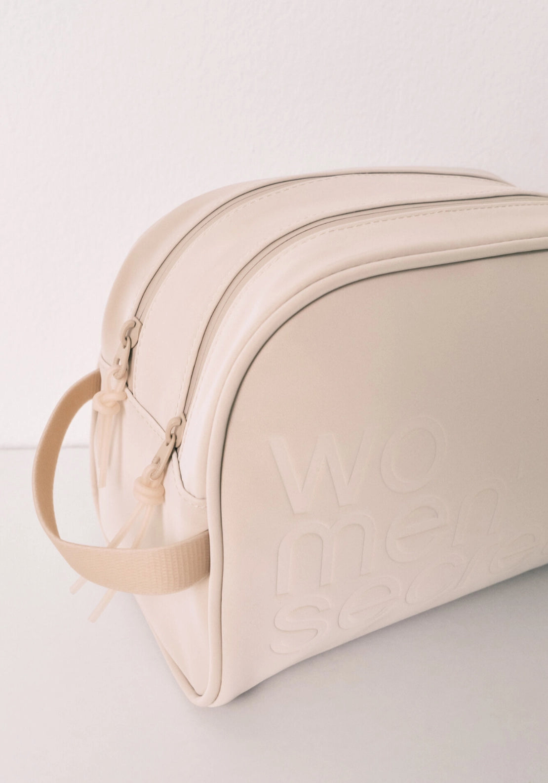 Double Zip Large Vanity Case - Beige