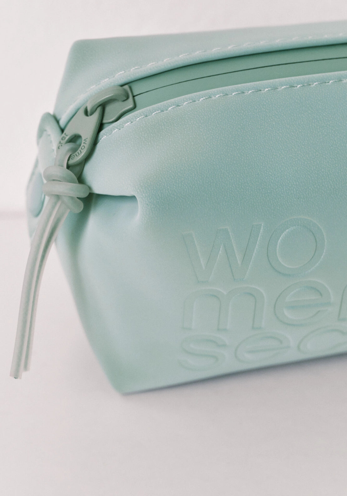 Rubber Finish Zip Vanity Case - Green