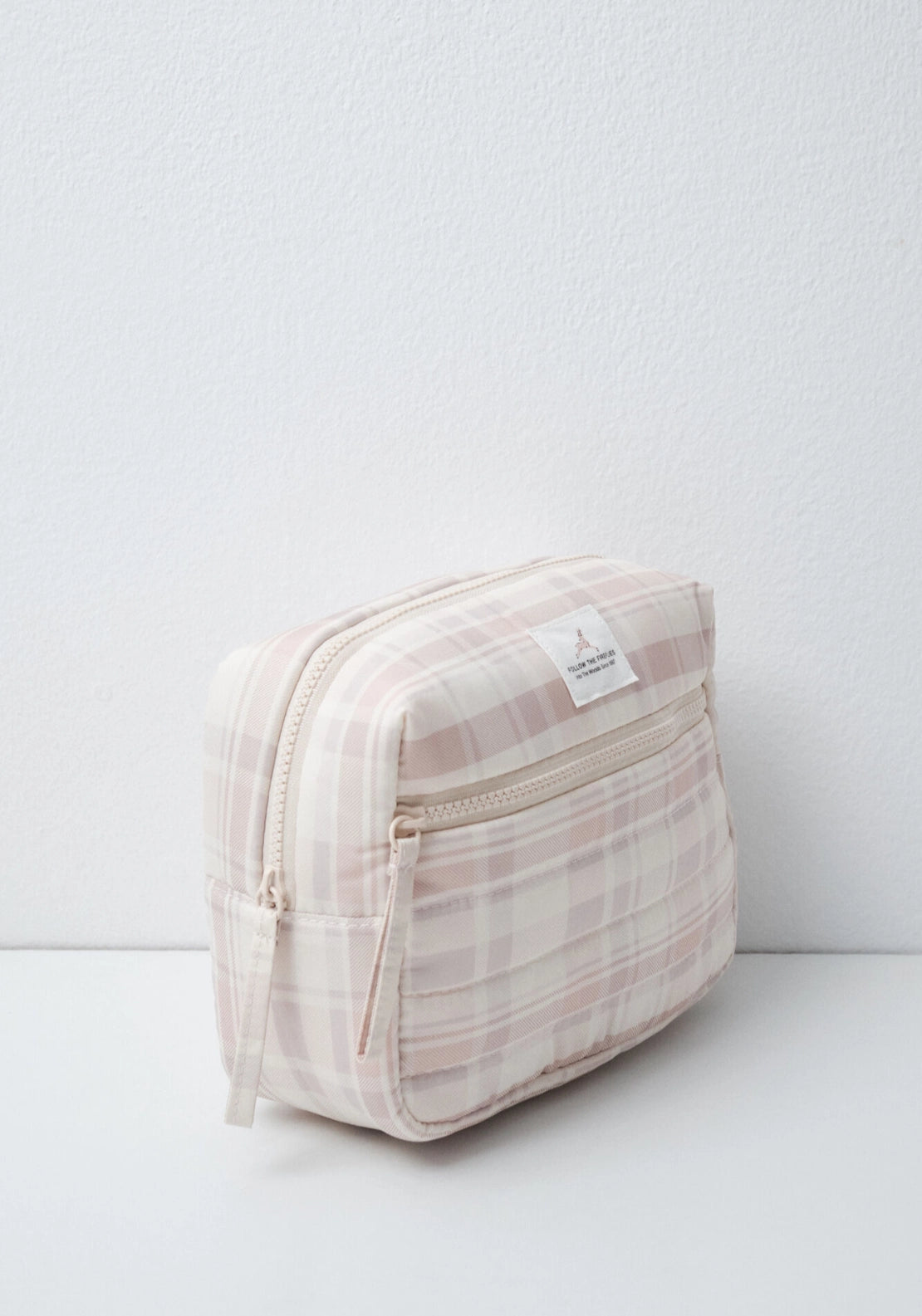 Plaid Print Medium Vanity Case - White