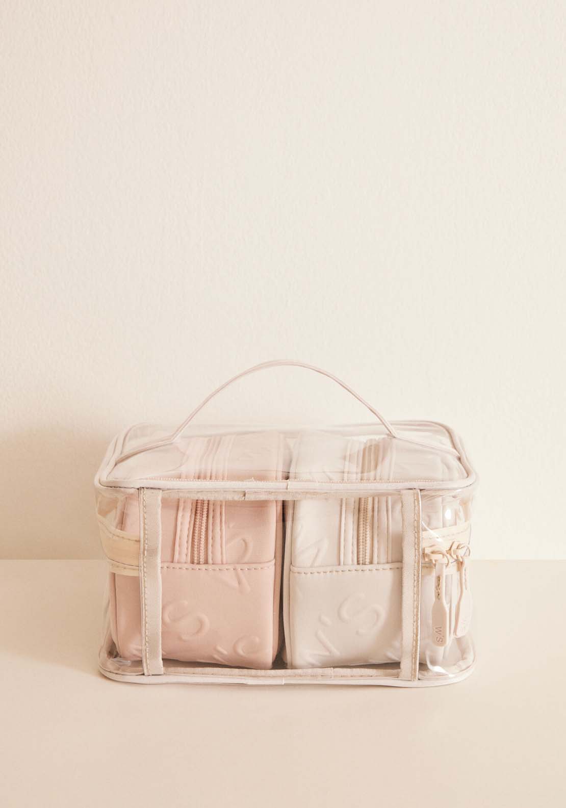 Womens Secret Pack 3 gray and pink logo toiletry bags - Green 5 Shaws Department Stores