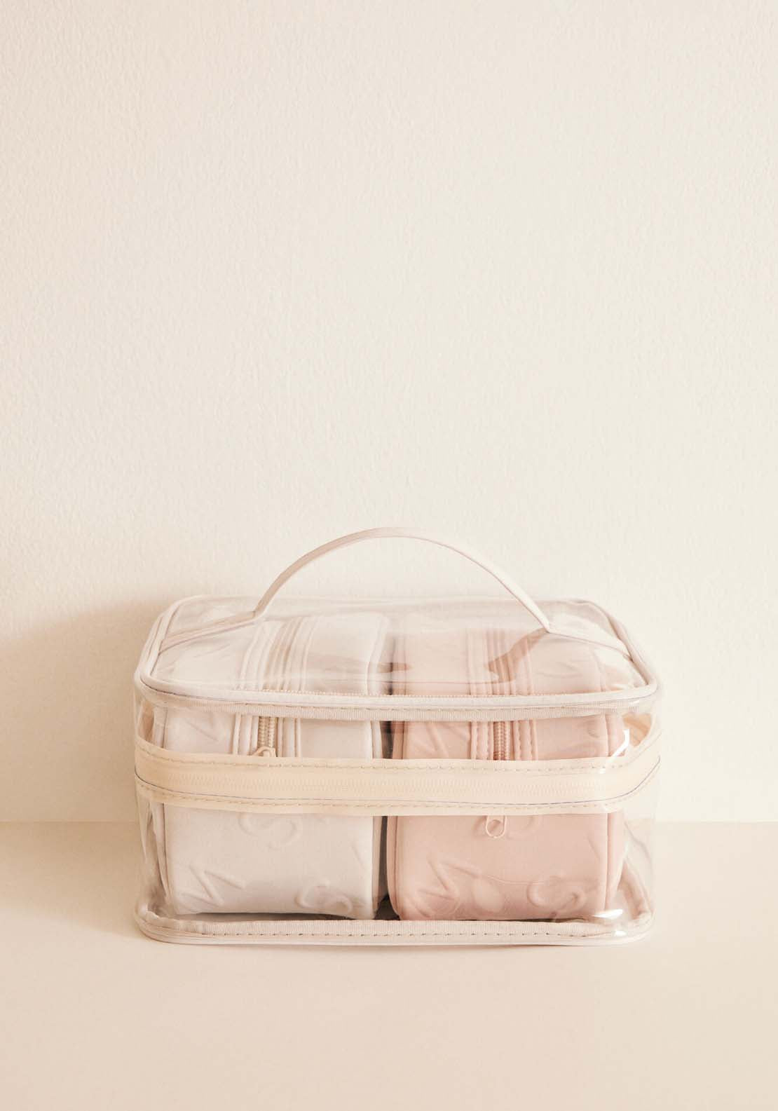 Womens Secret Pack 3 gray and pink logo toiletry bags - Green 2 Shaws Department Stores