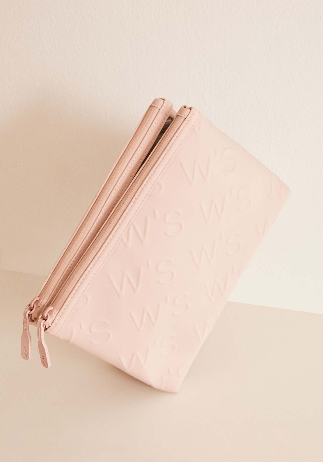 Womens Secret Medium double pink logo toiletry bag - Pink 2 Shaws Department Stores