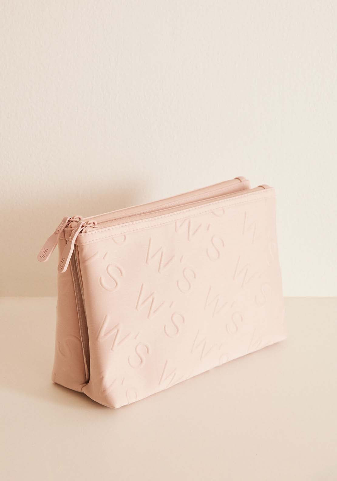 Womens Secret Medium double pink logo toiletry bag - Pink 1 Shaws Department Stores