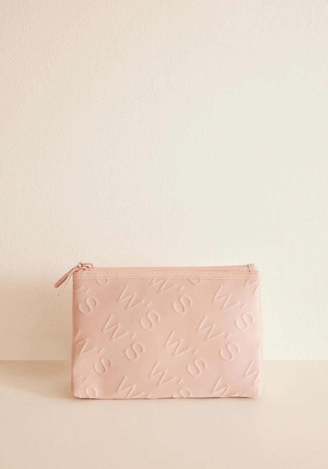 Womens Secret Medium double pink logo toiletry bag - Pink 4 Shaws Department Stores