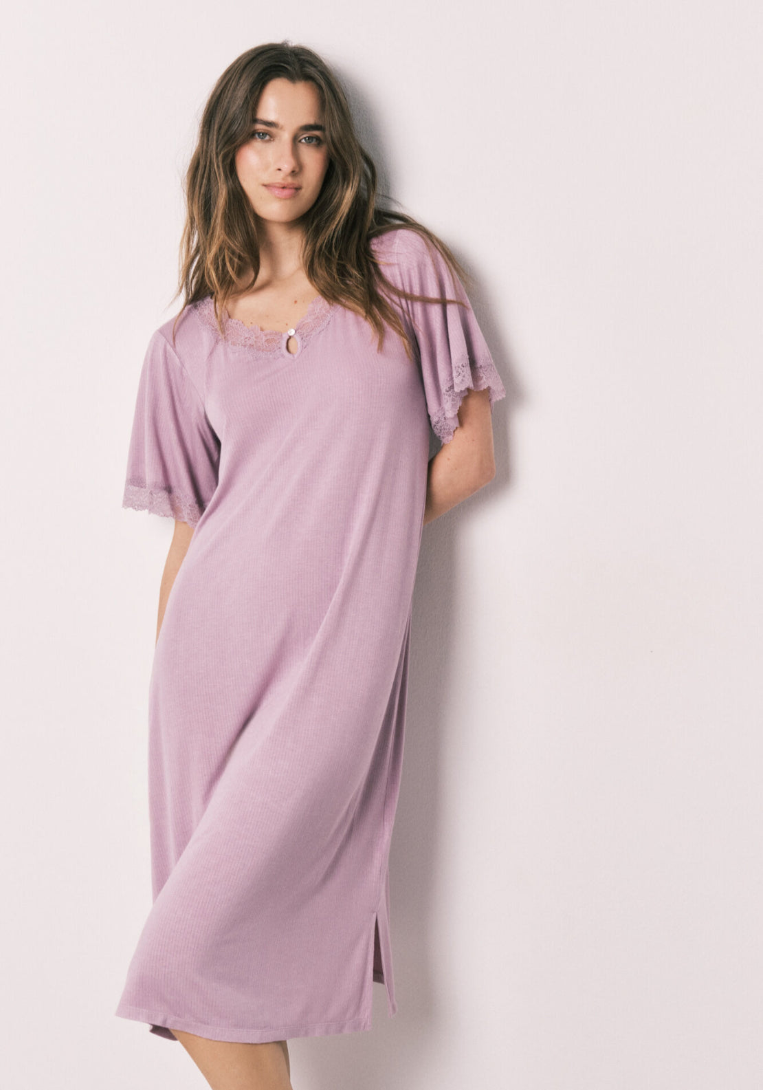 Viscose Soft Touch Long Nightgown - Pink