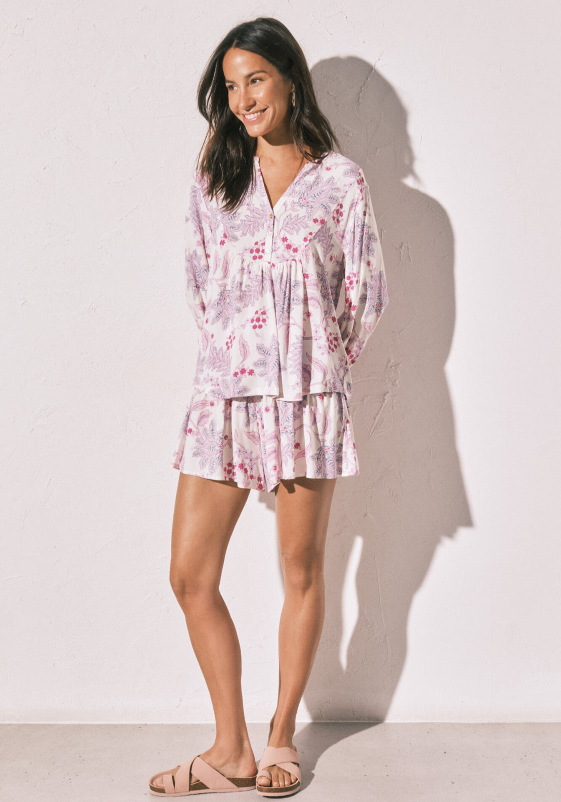 Printed Skirt &amp; Camisole Set - White