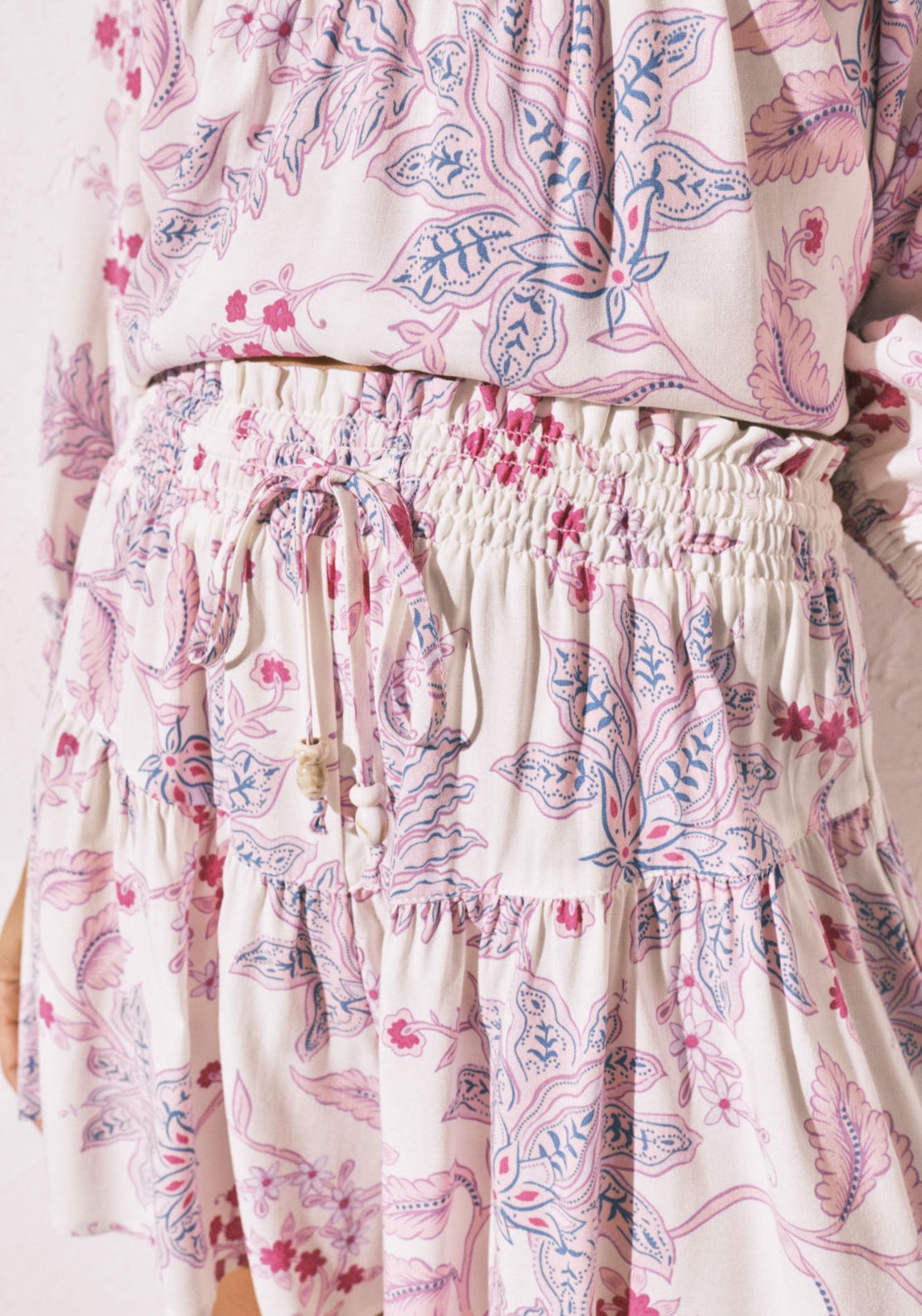 Printed Skirt &amp; Camisole Set - White