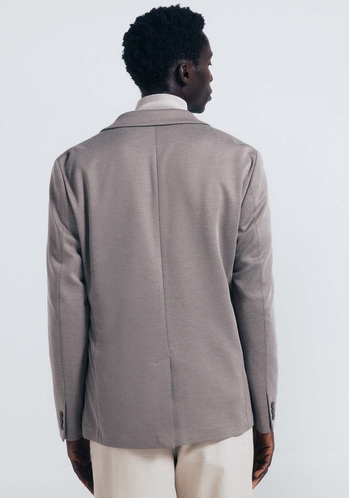 Birdseye Blazer - Beige