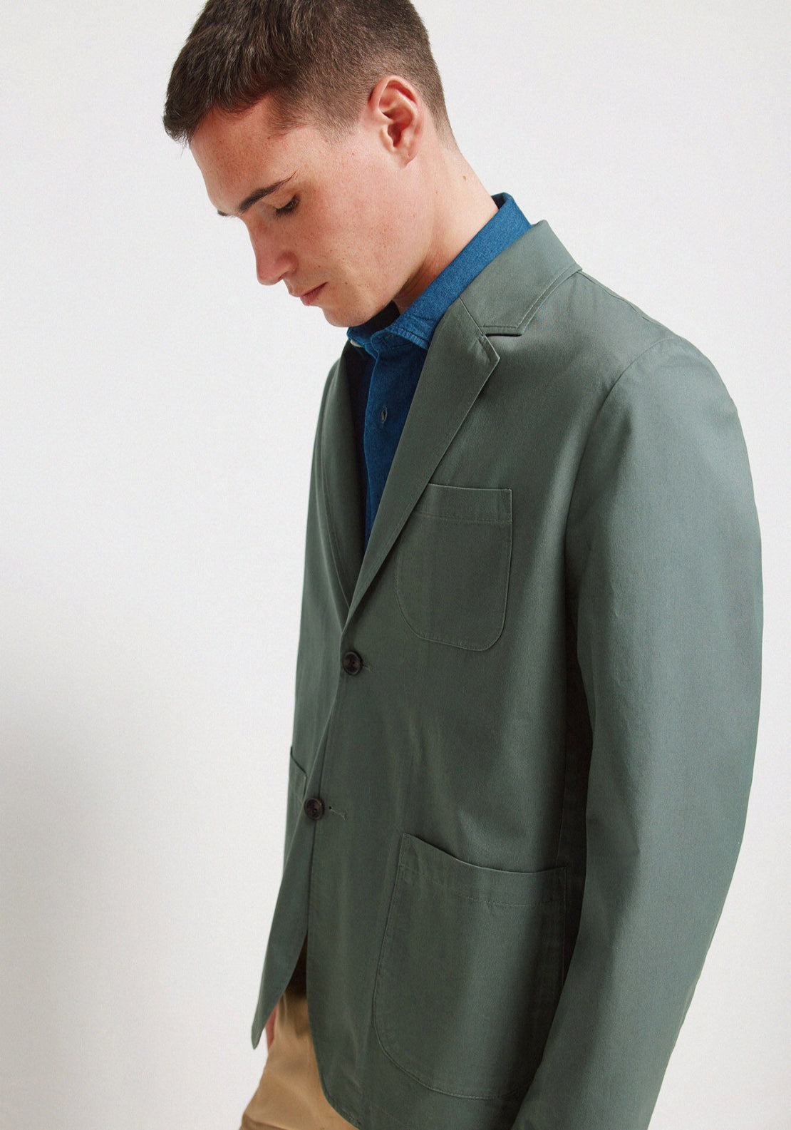 100% Cotton Blazer - Green