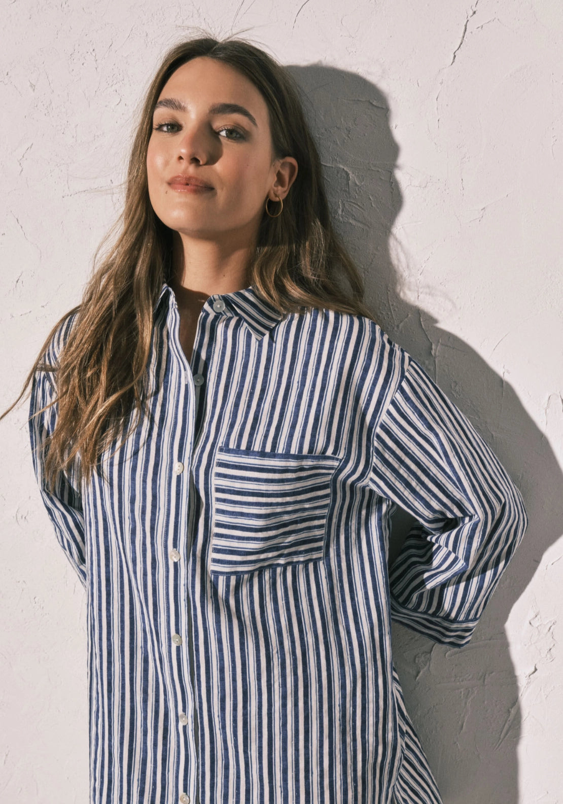 Striped Short PJ Cami - Blue