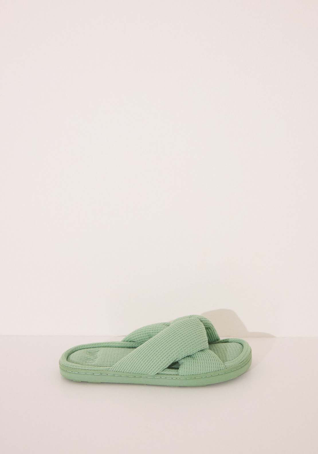 Open Shower Slippers - Green
