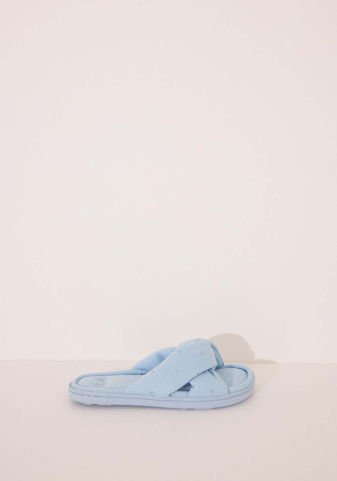 Open Shower Slippers - Blue