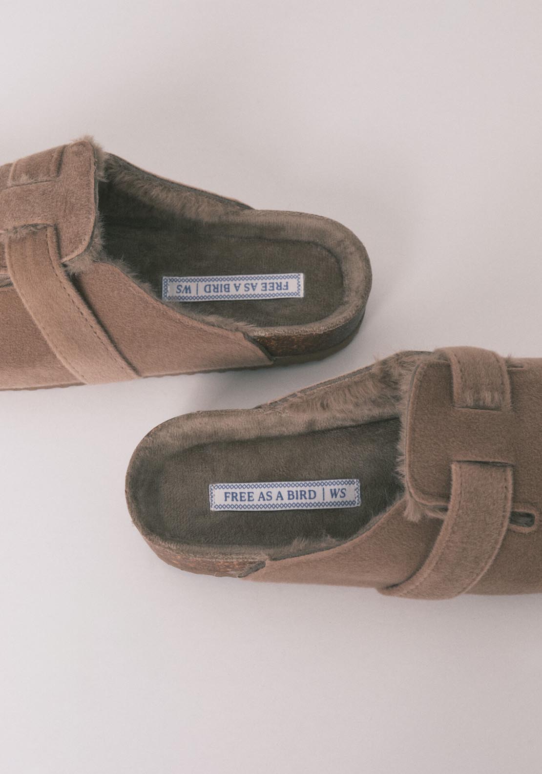 Suede Texture Slippers - Brown