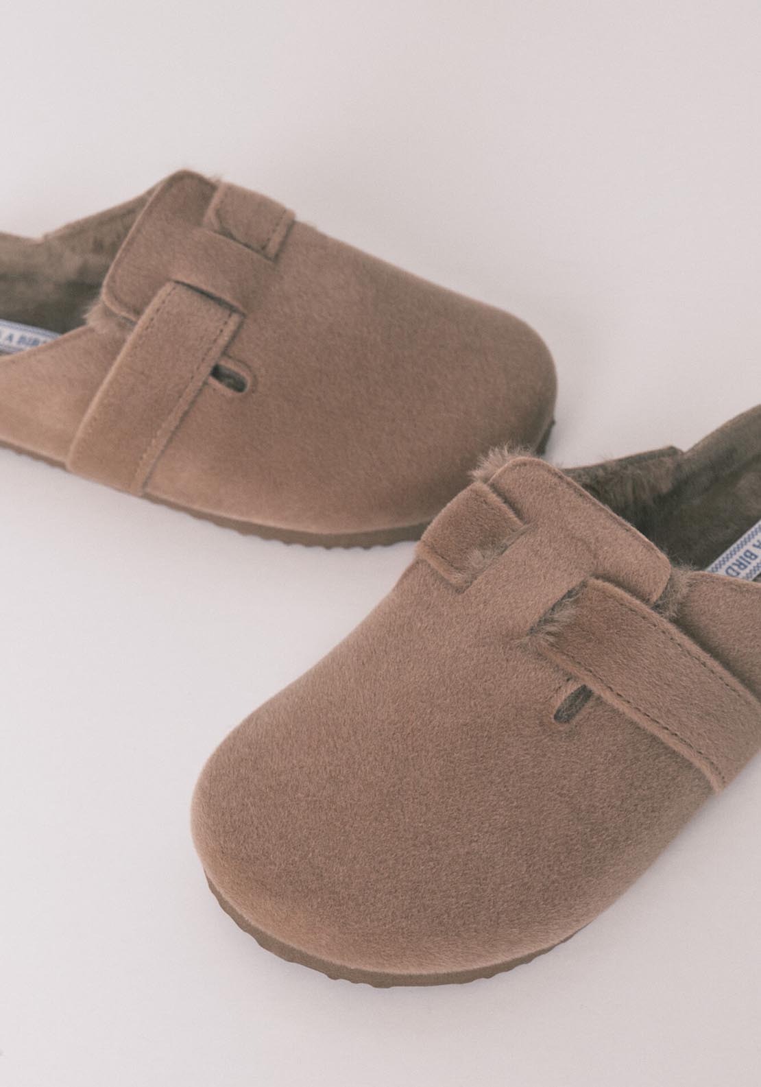 Suede Texture Slippers - Brown