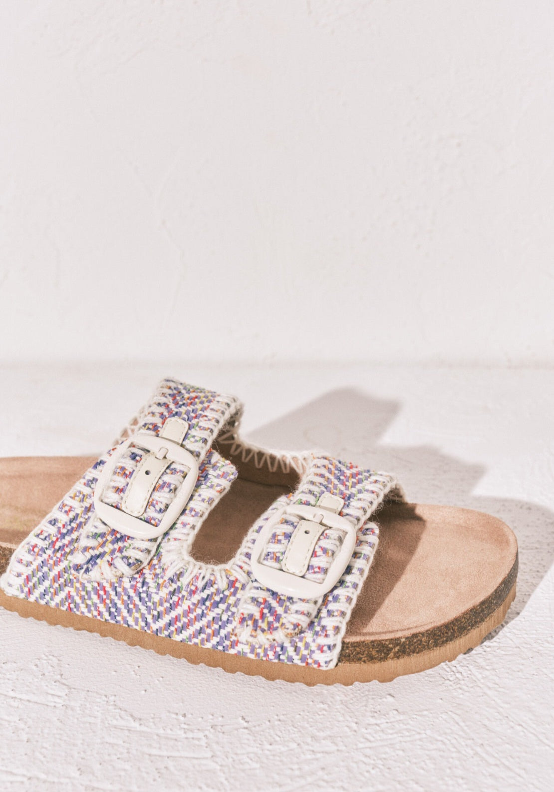 Topstitched Strap Sandal - Multicolour