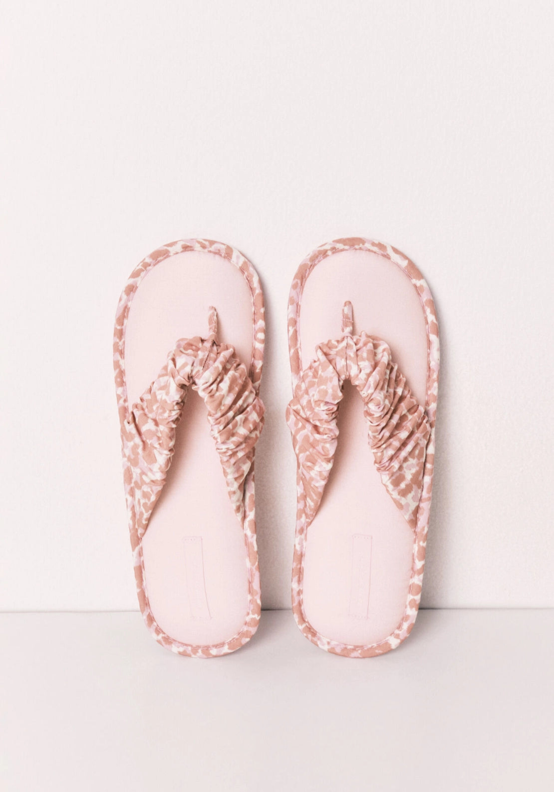 Animal Print Strap Slippers - Pink