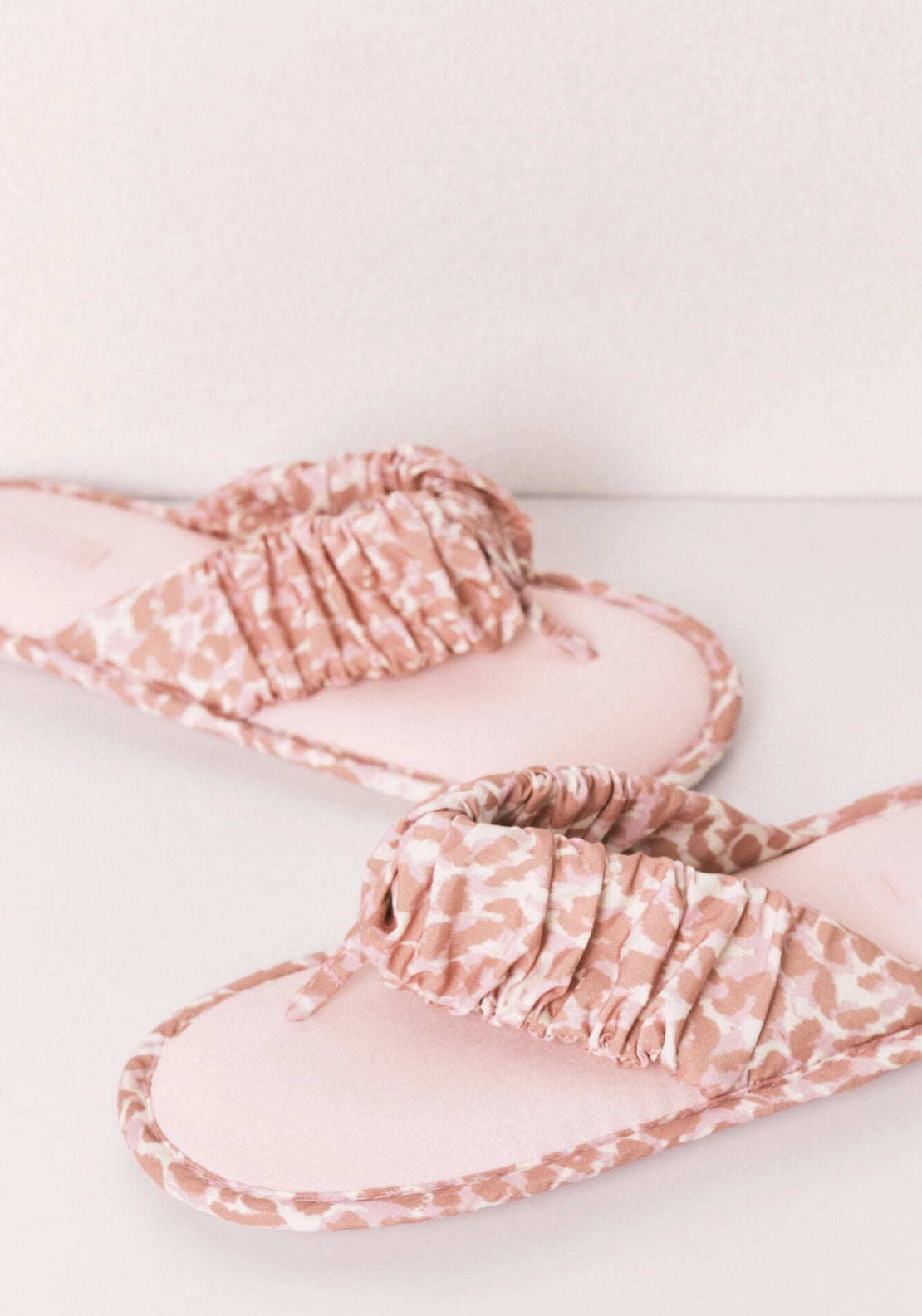 Animal Print Strap Slippers - Pink