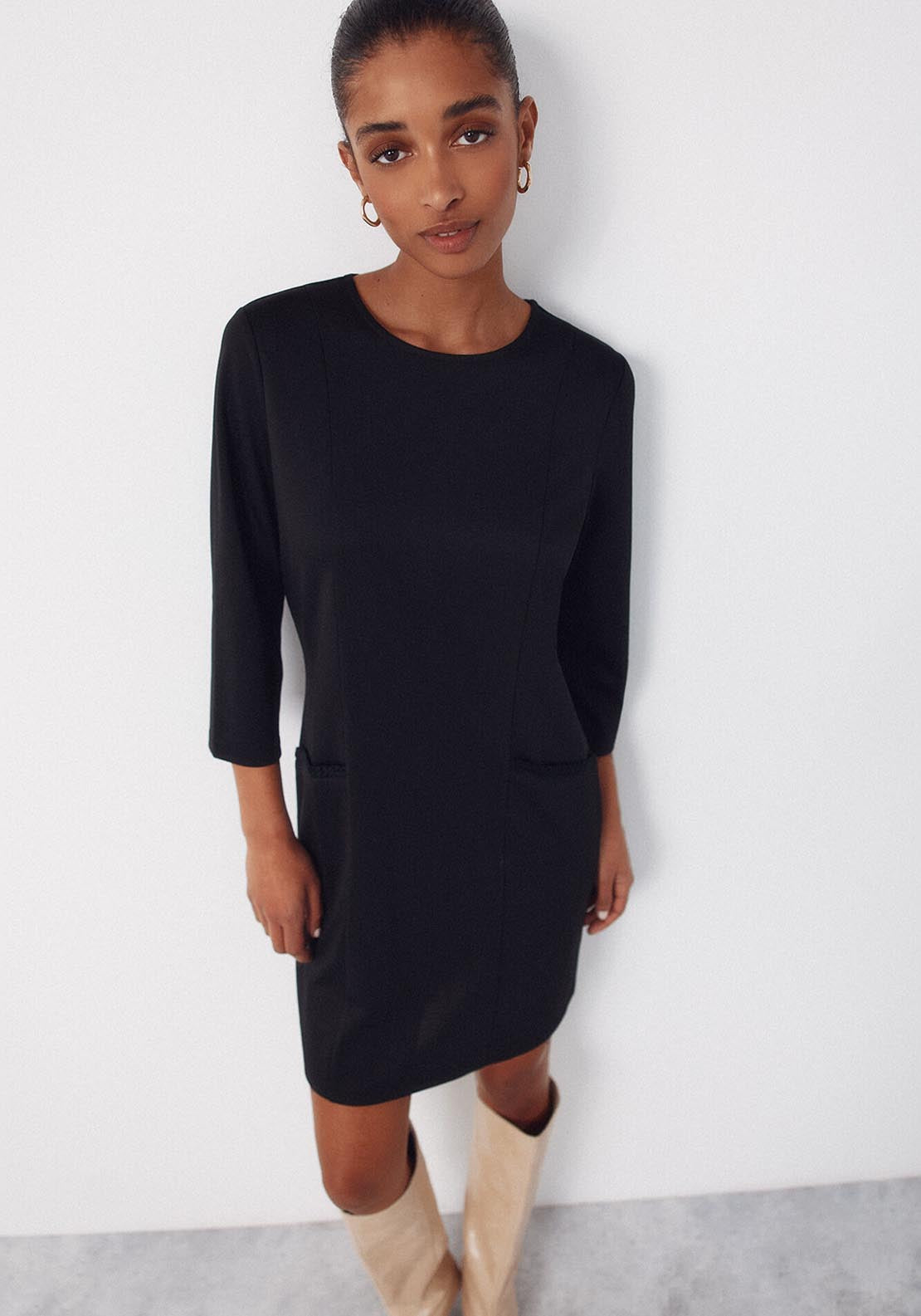 Short Tweed Dress - Black