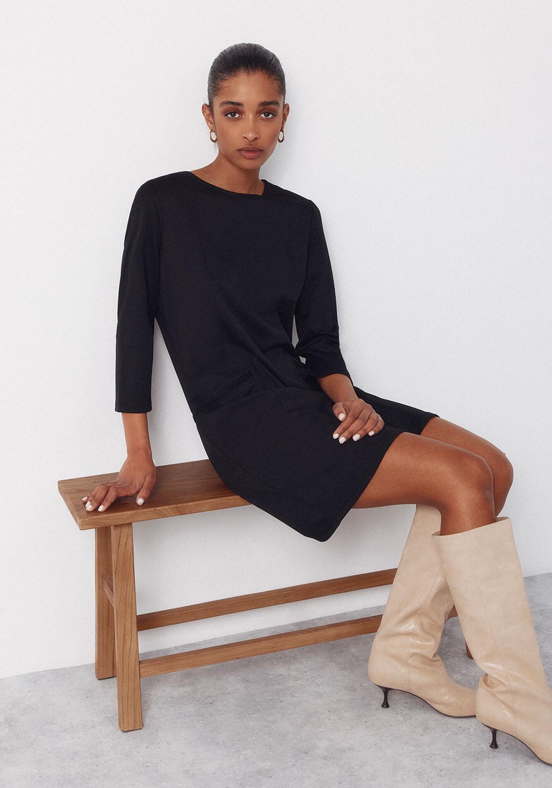 Short Tweed Dress - Black