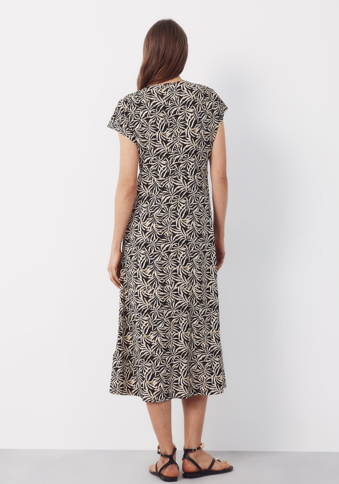 Cortefiel Braided Floral Print Dress - Grey 2 Shaws Department Stores