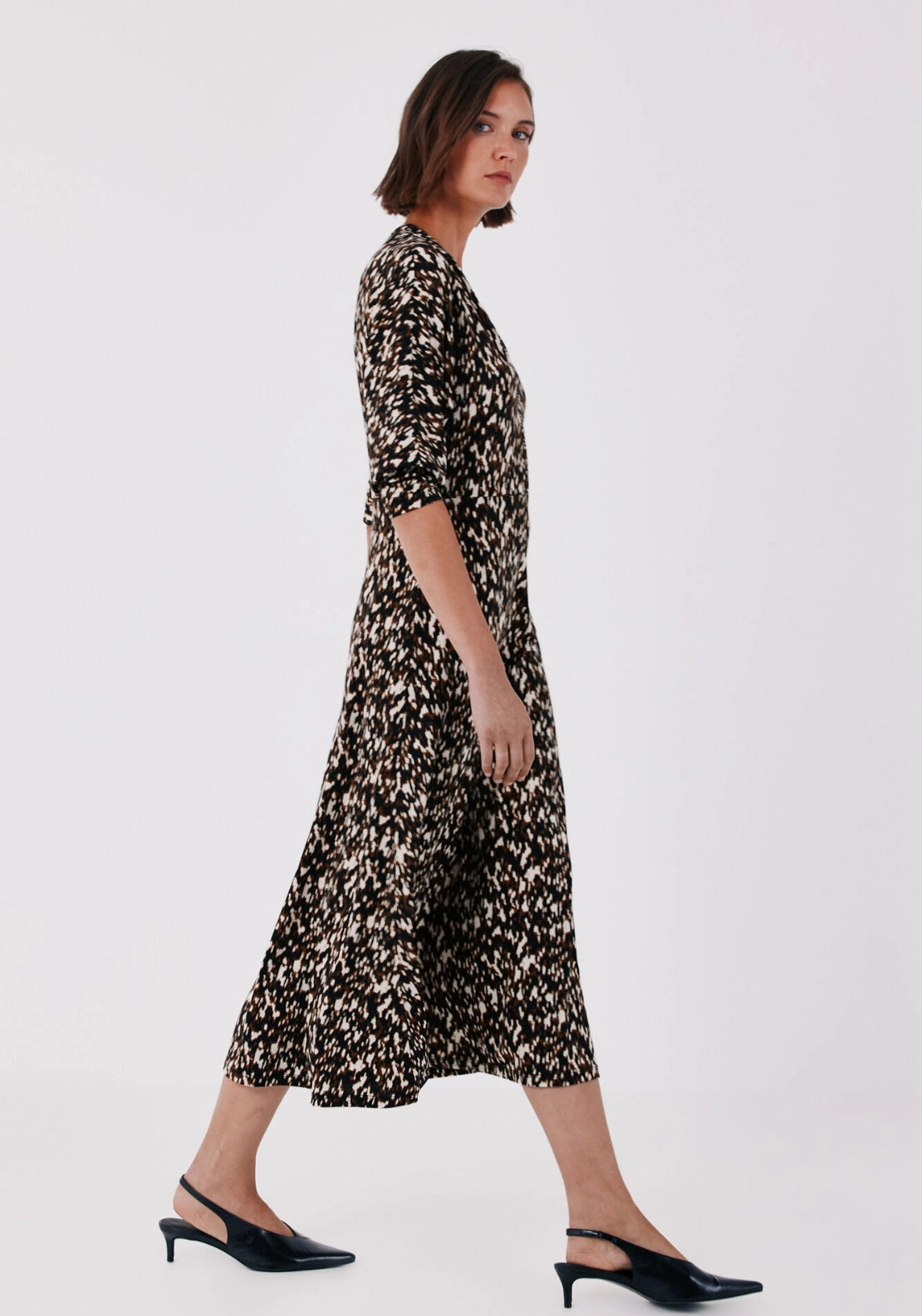 Fluid Stretch Dress - Blue Print