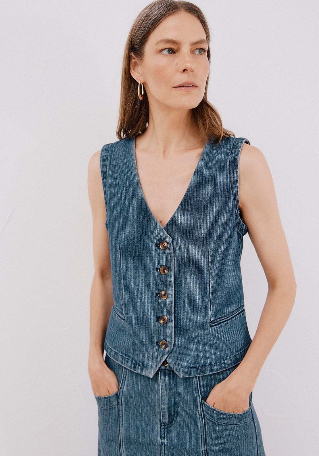 Denim Vest - Blue
